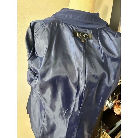 Kasper navy blue tailored blazer jacket size 6 - Picture 4 of 6